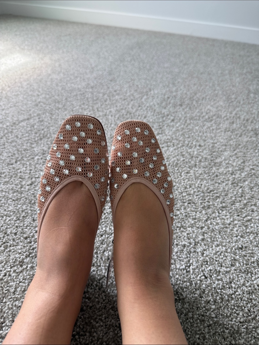 NWT MANGO Embellished Ballet Flat 37
